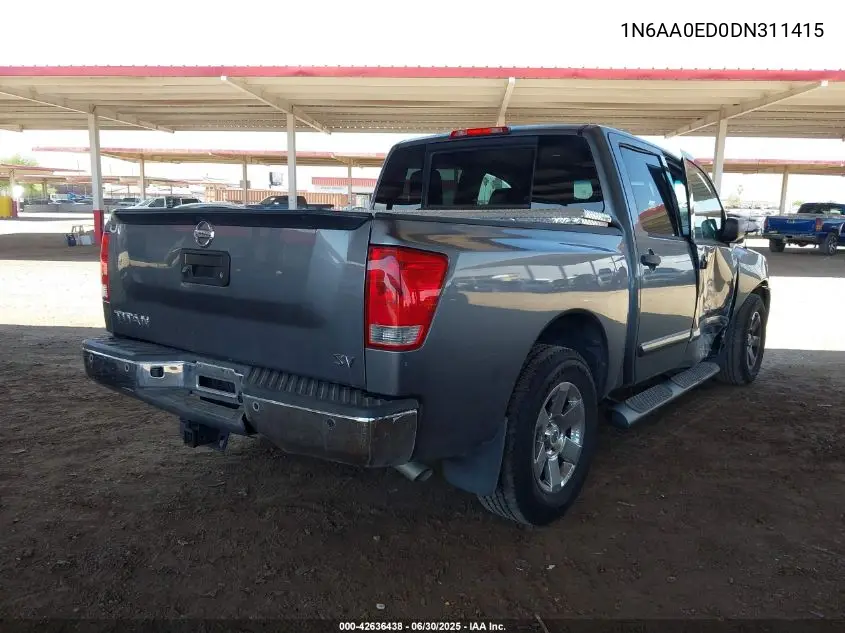 2013 Nissan Titan Sv VIN: 1N6AA0ED0DN311415 Lot: 42636438
