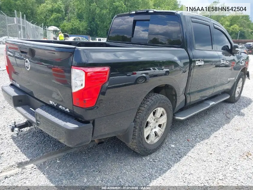 2017 Nissan Titan Sv VIN: 1N6AA1E58HN542504 Lot: 42564921