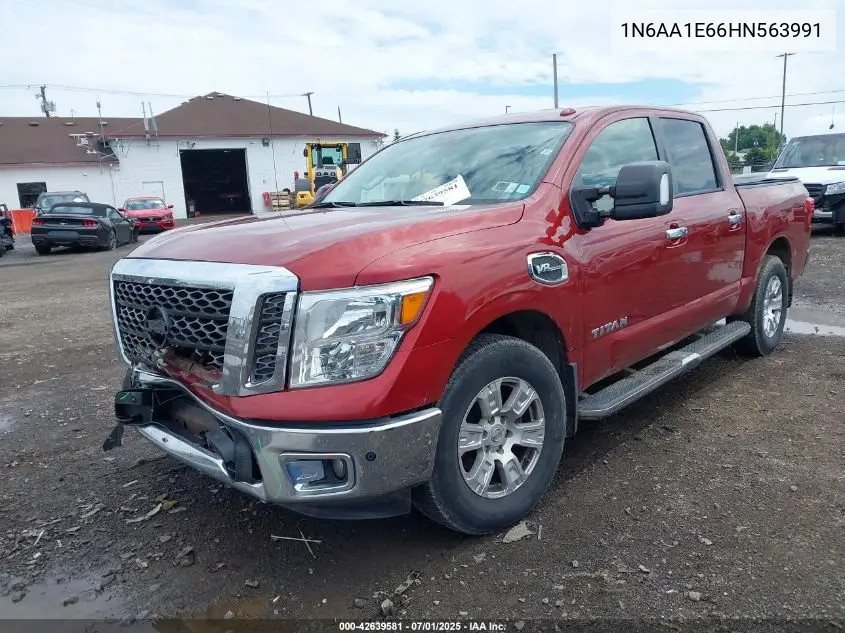 2017 Nissan Titan Sv VIN: 1N6AA1E66HN563991 Lot: 42639581