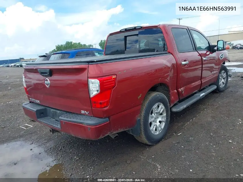 2017 Nissan Titan Sv VIN: 1N6AA1E66HN563991 Lot: 42639581