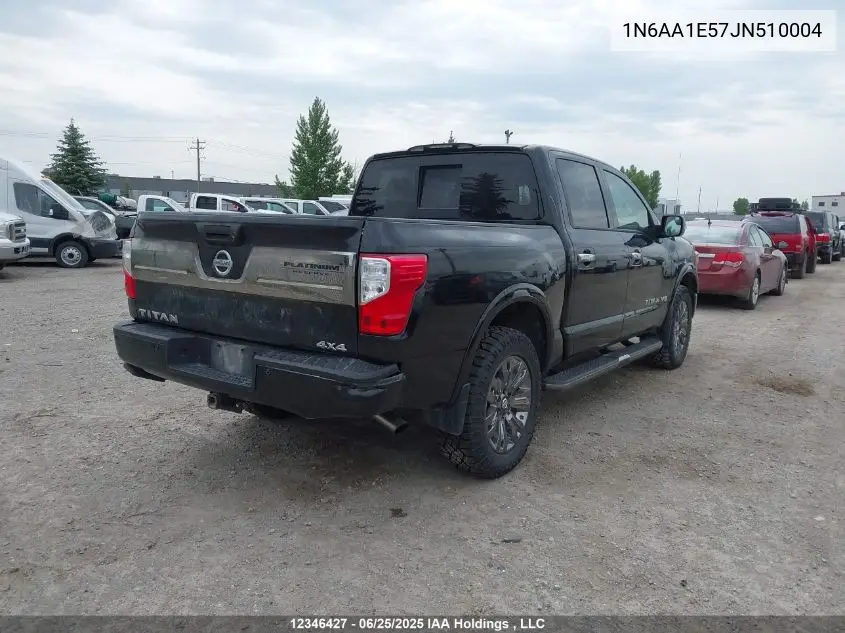2018 Nissan Titan Sv/Sl/Pro-4X/Plat Res VIN: 1N6AA1E57JN510004 Lot: 12346427