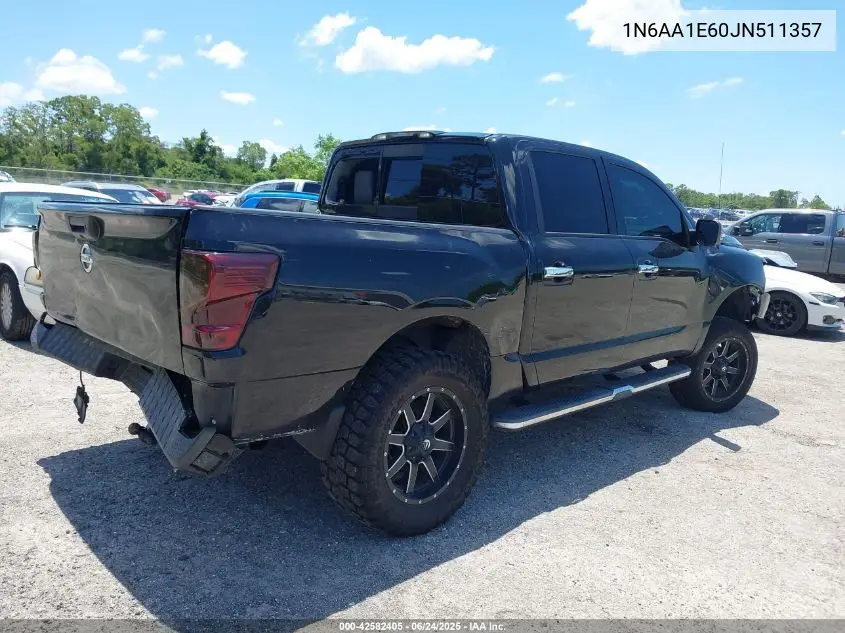 2018 Nissan Titan Sl VIN: 1N6AA1E60JN511357 Lot: 42582405