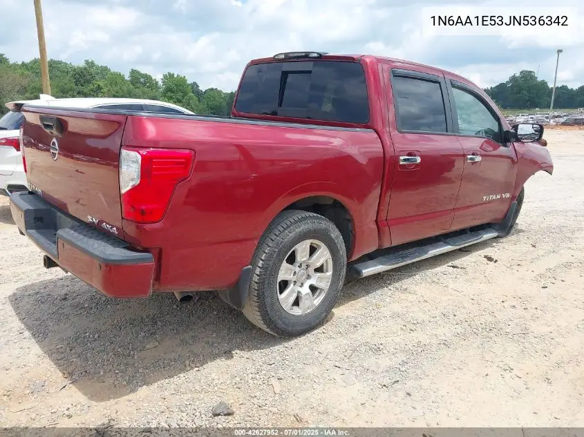 2018 Nissan Titan Sv VIN: 1N6AA1E53JN536342 Lot: 42627952