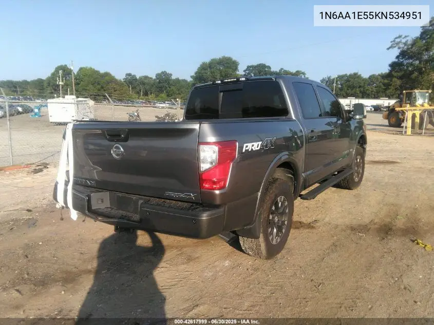 2019 Nissan Titan Sv/Platinum/Pro-4X/Platinum Reserve VIN: 1N6AA1E55KN534951 Lot: 42617999