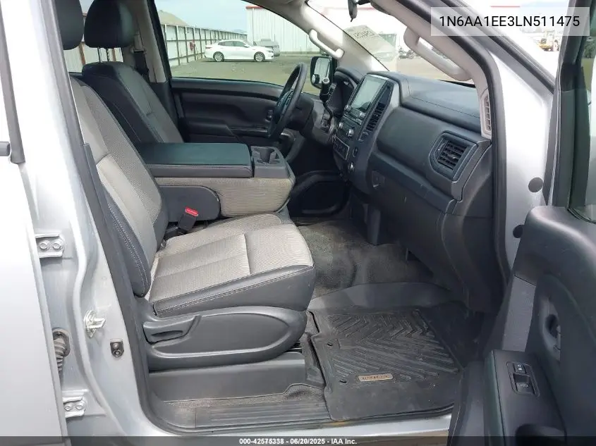 2020 Nissan Titan S 4X2 VIN: 1N6AA1EE3LN511475 Lot: 42575338