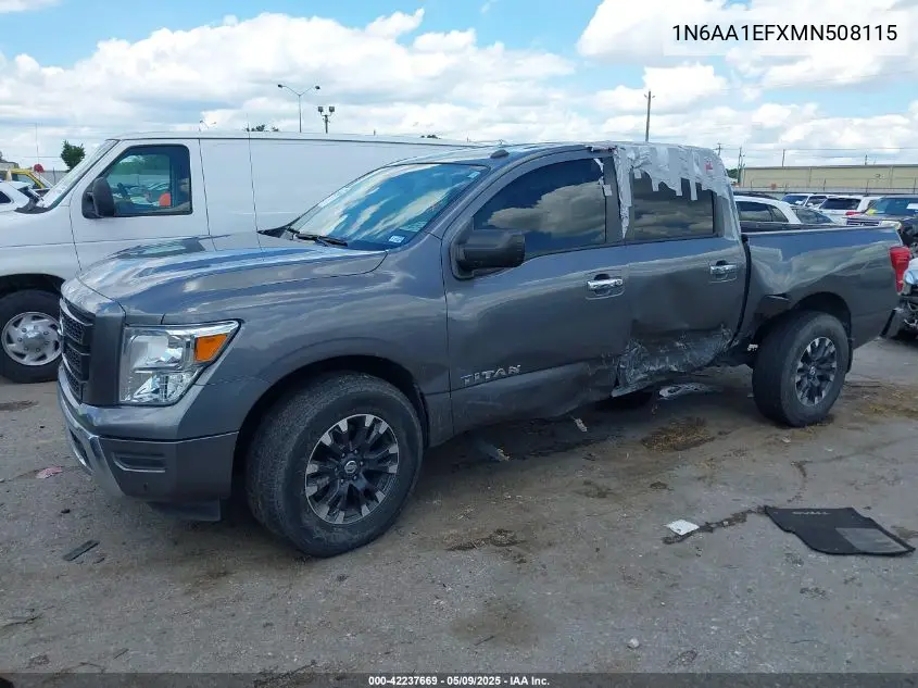 2021 Nissan Titan Sv 4X2 VIN: 1N6AA1EFXMN508115 Lot: 42237669