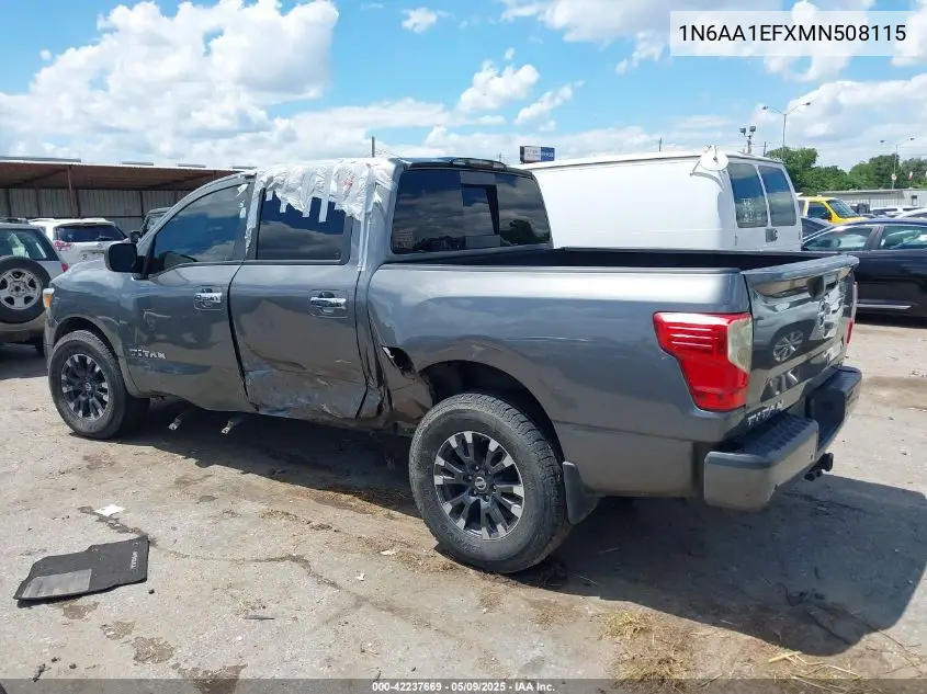 2021 Nissan Titan Sv 4X2 VIN: 1N6AA1EFXMN508115 Lot: 42237669