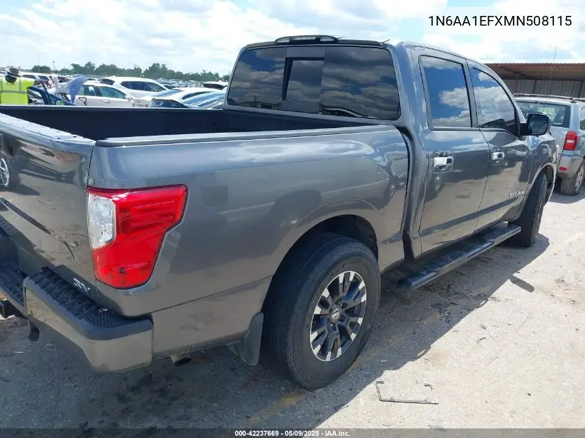 2021 Nissan Titan Sv 4X2 VIN: 1N6AA1EFXMN508115 Lot: 42237669