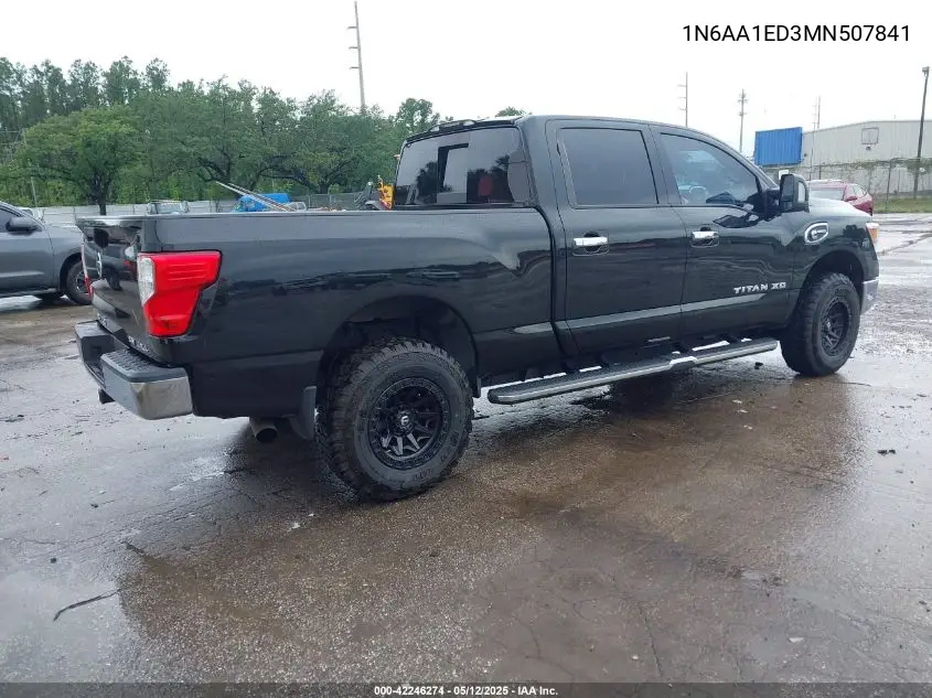 2021 Nissan Titan Pro-4X 4X4 VIN: 1N6AA1ED3MN507841 Lot: 42246274
