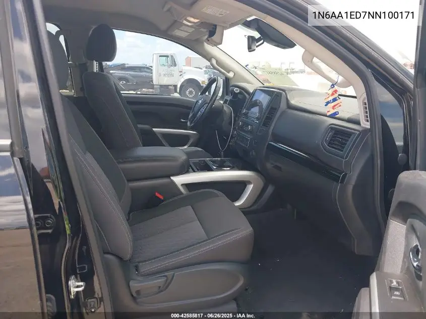 2022 Nissan Titan Sv 4X4 VIN: 1N6AA1ED7NN100171 Lot: 42585817