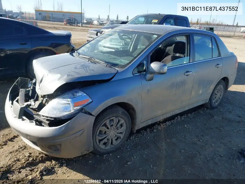 2007 Nissan Versa S/Sl VIN: 3N1BC11E87L437552 Lot: 12288582