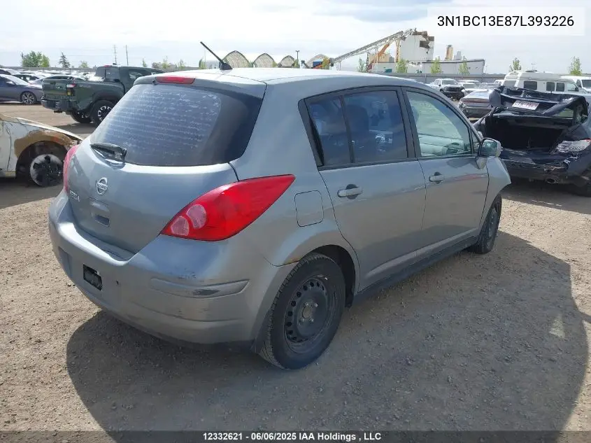 2007 Nissan Versa 1.8Sl VIN: 3N1BC13E87L393226 Lot: 12332621
