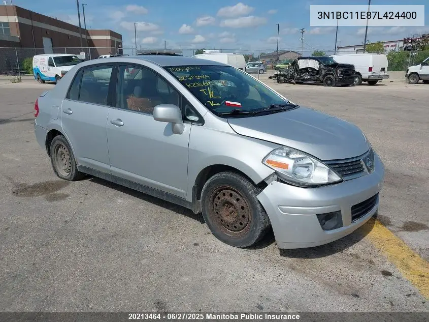 2007 Nissan Versa 1.8 S VIN: 3N1BC11E87L424400 Lot: 20213464