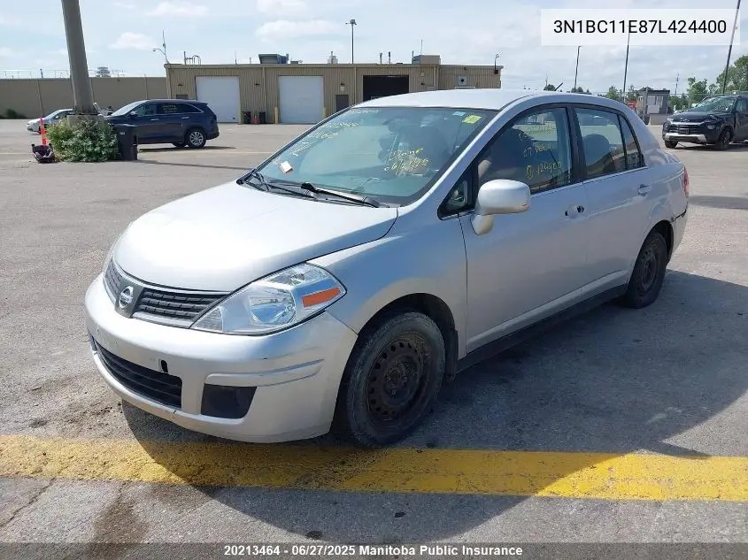 2007 Nissan Versa 1.8 S VIN: 3N1BC11E87L424400 Lot: 20213464