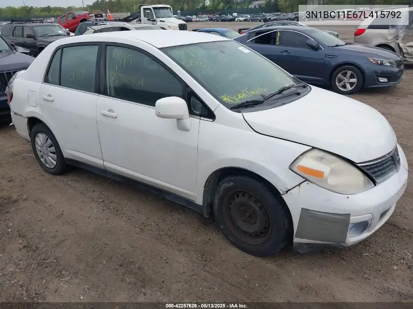 2007 Nissan Versa 1.8S VIN: 3N1BC11E67L415792 Lot: 42257626