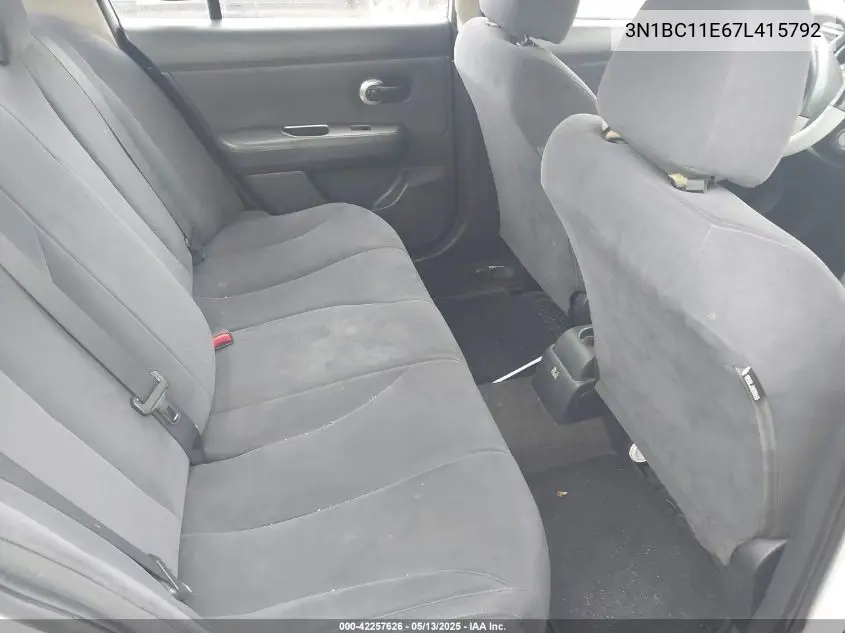 2007 Nissan Versa 1.8S VIN: 3N1BC11E67L415792 Lot: 42257626