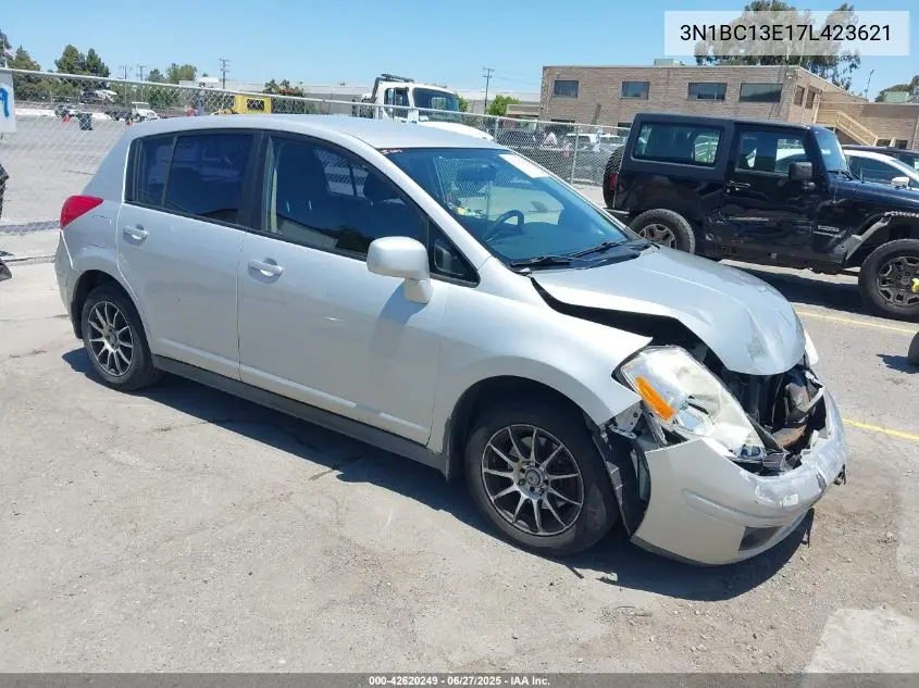2007 Nissan Versa 1.8S VIN: 3N1BC13E17L423621 Lot: 42620249