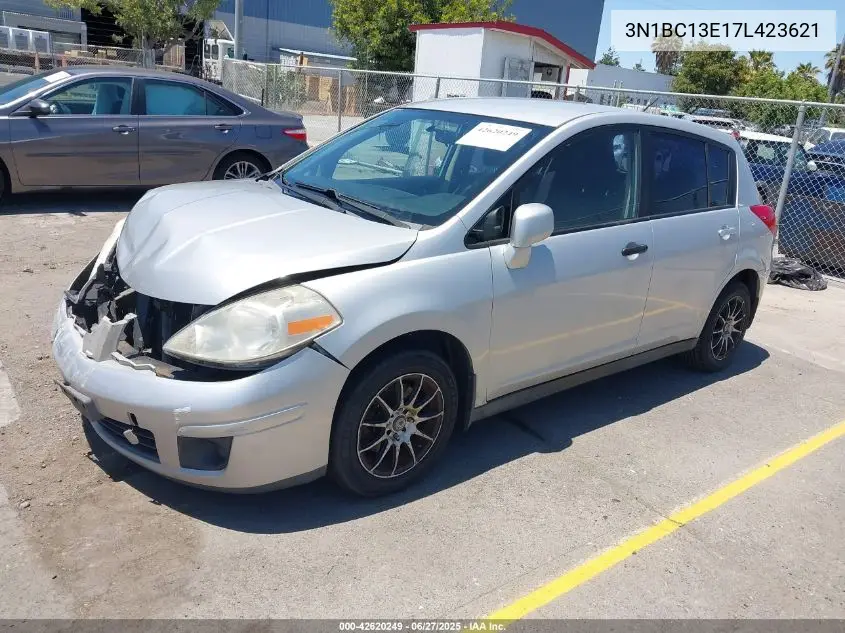 2007 Nissan Versa 1.8S VIN: 3N1BC13E17L423621 Lot: 42620249