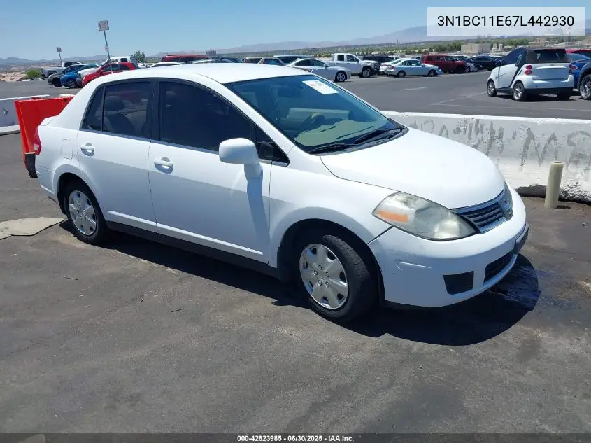 2007 Nissan Versa 1.8S VIN: 3N1BC11E67L442930 Lot: 42623985
