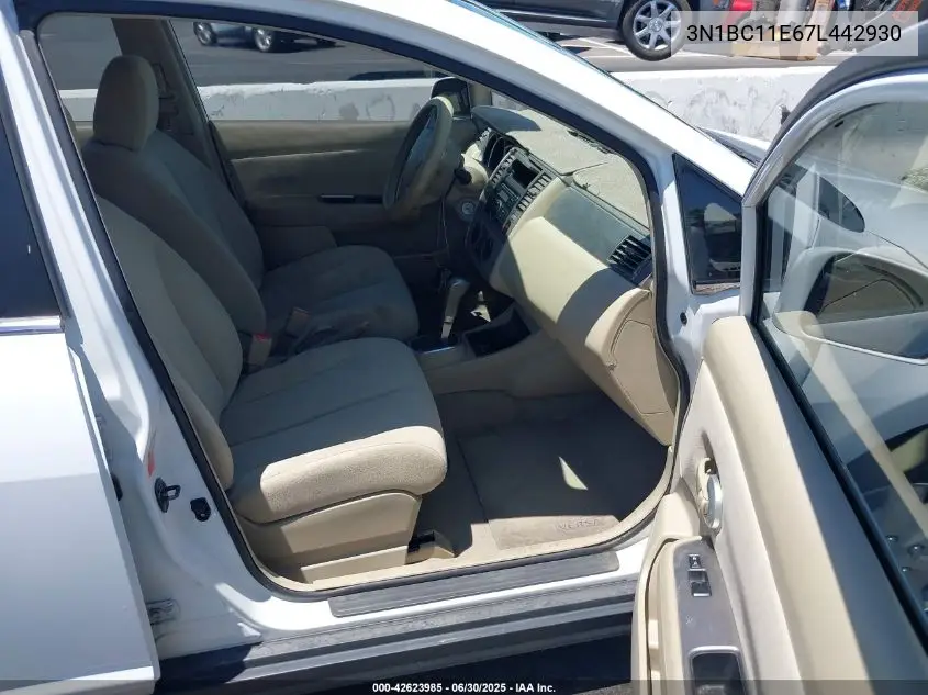 2007 Nissan Versa 1.8S VIN: 3N1BC11E67L442930 Lot: 42623985