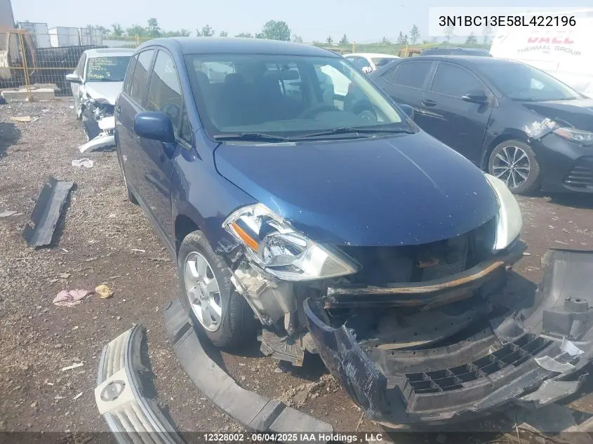 2008 Nissan Versa S/Sl VIN: 3N1BC13E58L422196 Lot: 12328002