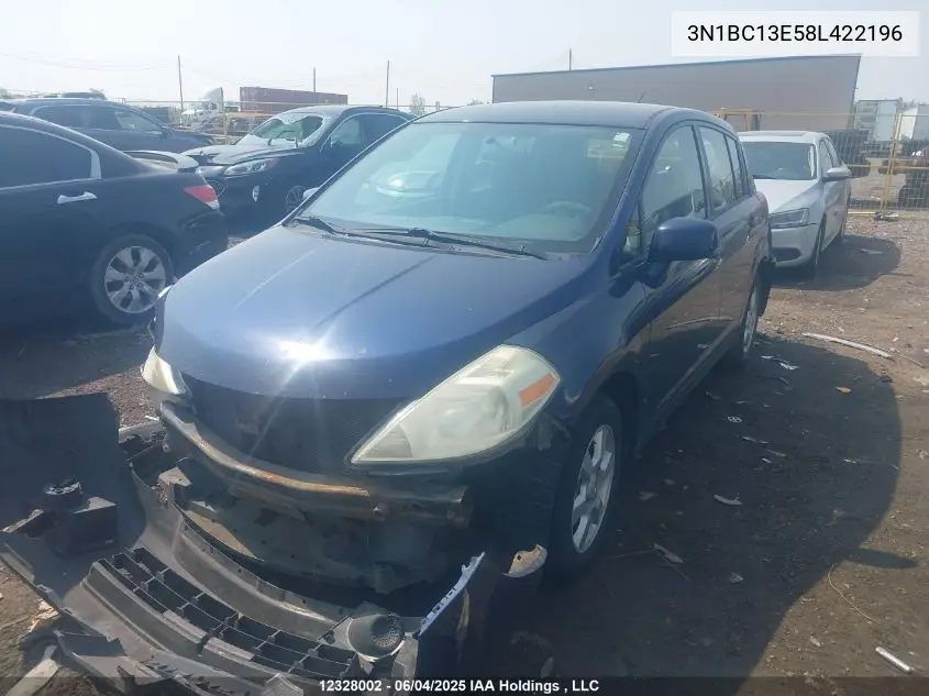 2008 Nissan Versa S/Sl VIN: 3N1BC13E58L422196 Lot: 12328002