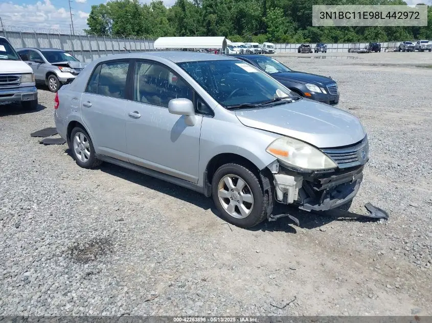 2008 Nissan Versa 1.8Sl VIN: 3N1BC11E98L442972 Lot: 42263896