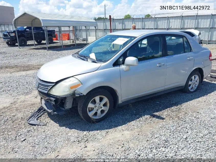 2008 Nissan Versa 1.8Sl VIN: 3N1BC11E98L442972 Lot: 42263896