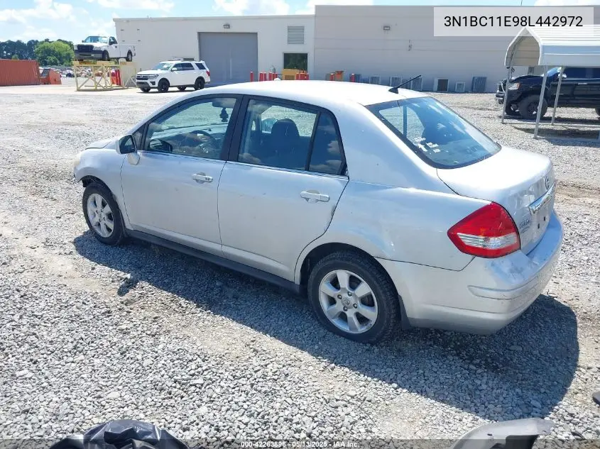2008 Nissan Versa 1.8Sl VIN: 3N1BC11E98L442972 Lot: 42263896