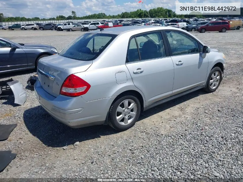 2008 Nissan Versa 1.8Sl VIN: 3N1BC11E98L442972 Lot: 42263896