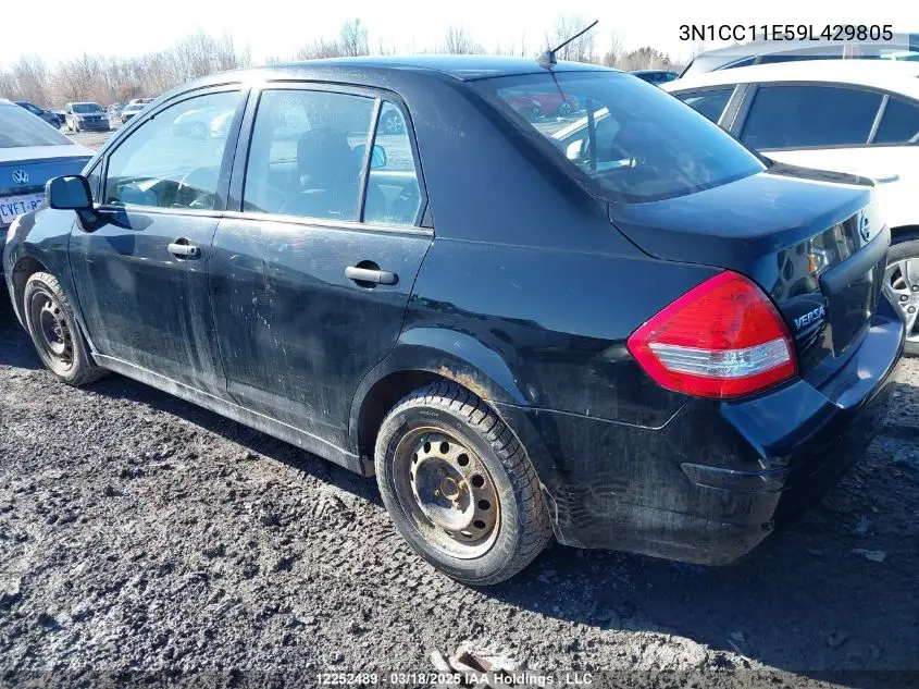 2009 Nissan Versa VIN: 3N1CC11E59L429805 Lot: 12252489