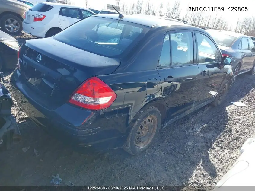 2009 Nissan Versa VIN: 3N1CC11E59L429805 Lot: 12252489