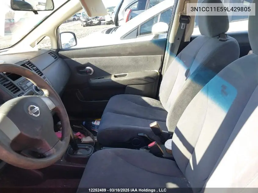 2009 Nissan Versa VIN: 3N1CC11E59L429805 Lot: 12252489