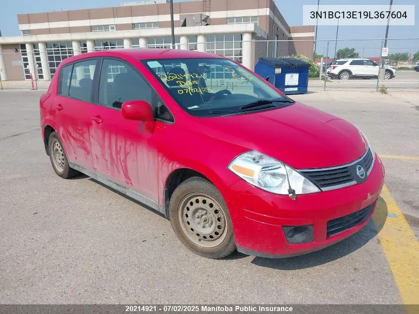 2009 Nissan Versa 1.8 Sl VIN: 3N1BC13E19L367604 Lot: 20214921