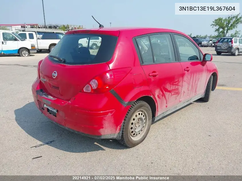 2009 Nissan Versa 1.8 Sl VIN: 3N1BC13E19L367604 Lot: 20214921
