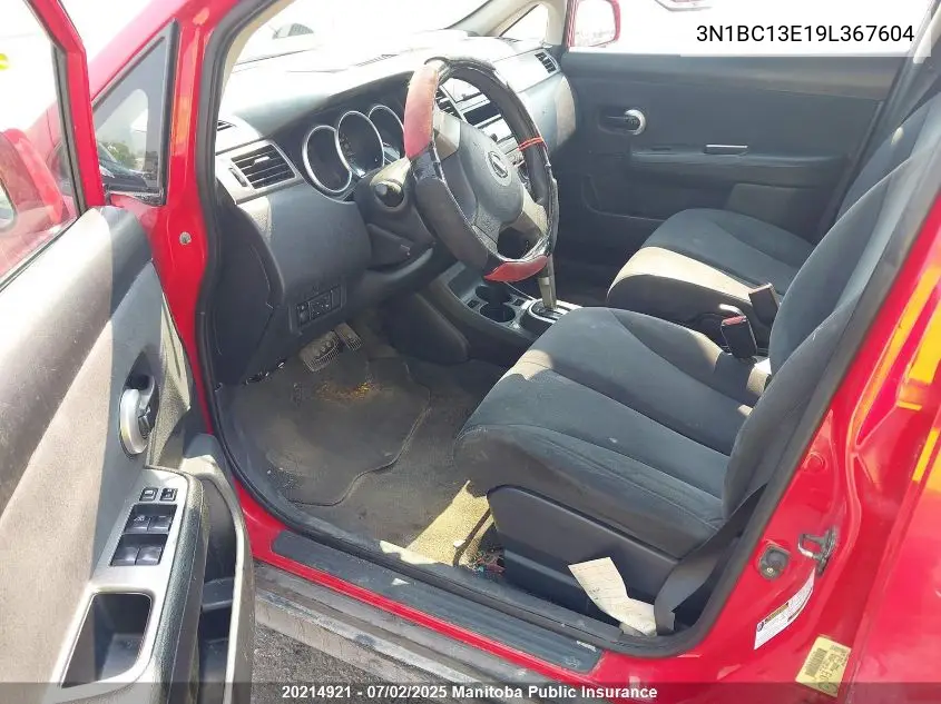 2009 Nissan Versa 1.8 Sl VIN: 3N1BC13E19L367604 Lot: 20214921