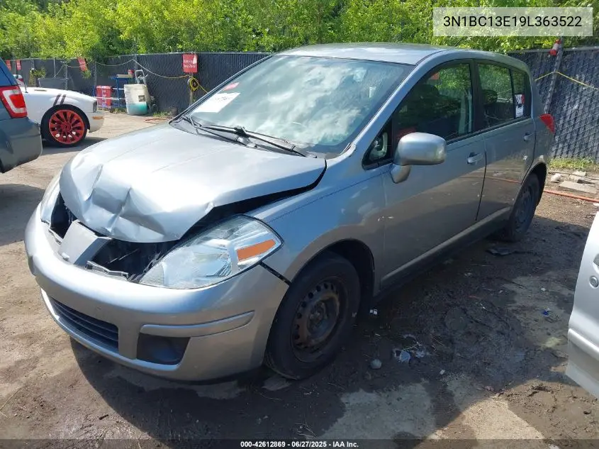 2009 Nissan Versa 1.8S VIN: 3N1BC13E19L363522 Lot: 42612869