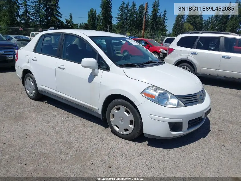2009 Nissan Versa 1.8S VIN: 3N1BC11E89L452085 Lot: 42631243