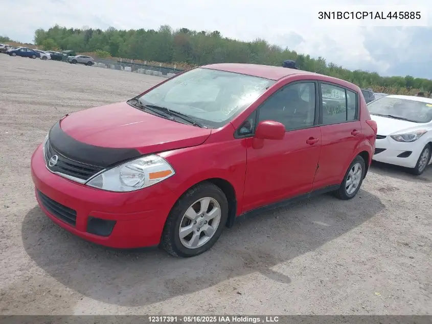 2010 Nissan Versa S/Sl VIN: 3N1BC1CP1AL445885 Lot: 12317391