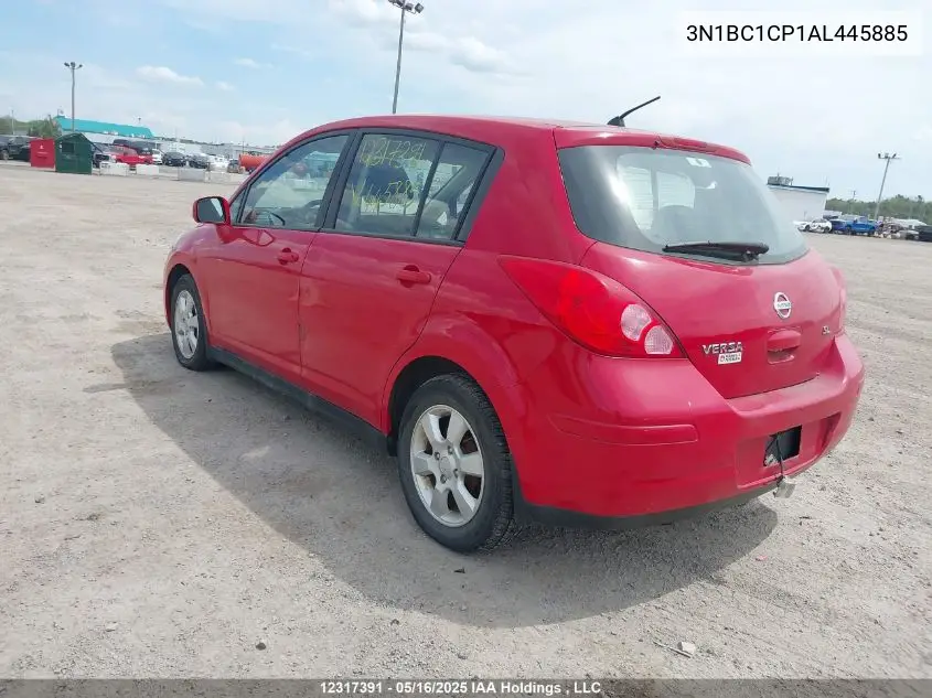 2010 Nissan Versa S/Sl VIN: 3N1BC1CP1AL445885 Lot: 12317391