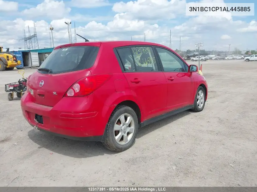 2010 Nissan Versa S/Sl VIN: 3N1BC1CP1AL445885 Lot: 12317391