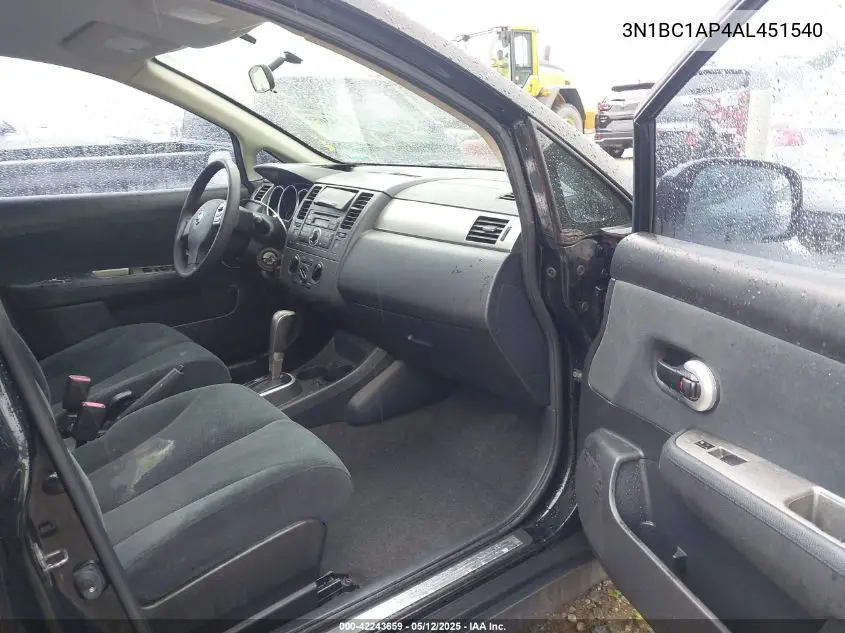 2010 Nissan Versa 1.8S VIN: 3N1BC1AP4AL451540 Lot: 42243659