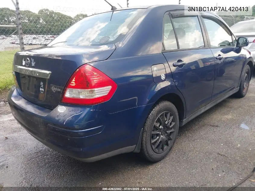 2010 Nissan Versa 1.8S VIN: 3N1BC1AP7AL420413 Lot: 42622382