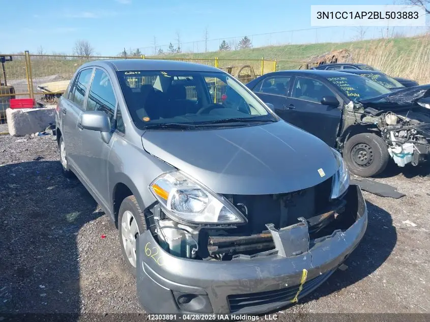 2011 Nissan Versa 1.6 Base VIN: 3N1CC1AP2BL503883 Lot: 12303891