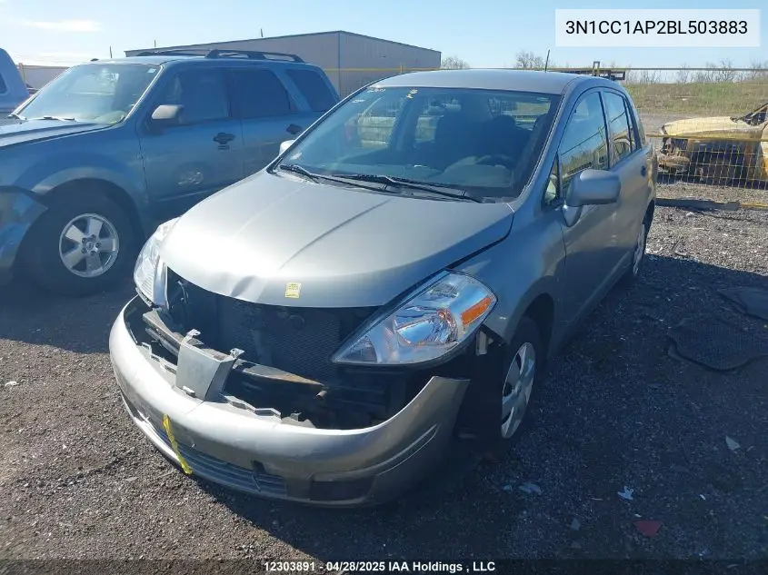 2011 Nissan Versa 1.6 Base VIN: 3N1CC1AP2BL503883 Lot: 12303891