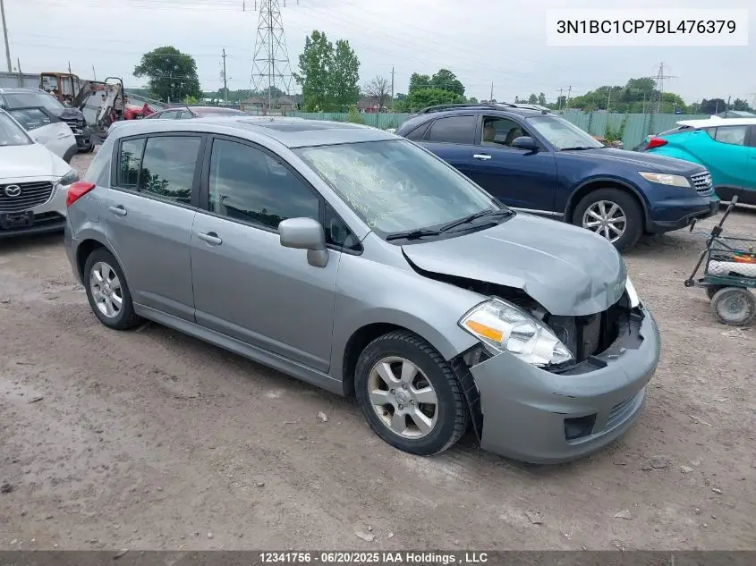2011 Nissan Versa 1.8Sl VIN: 3N1BC1CP7BL476379 Lot: 12341756