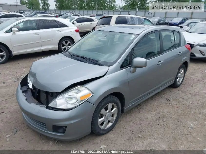 2011 Nissan Versa 1.8Sl VIN: 3N1BC1CP7BL476379 Lot: 12341756