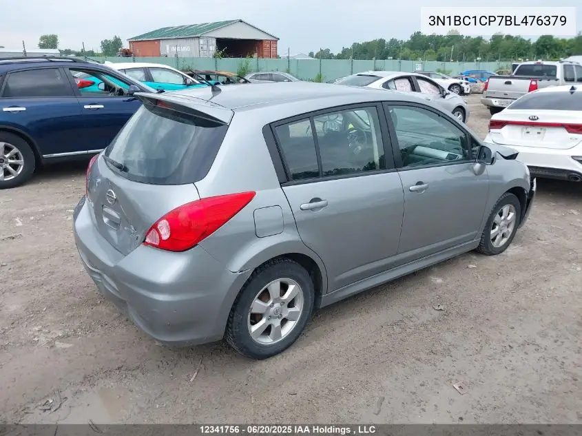 2011 Nissan Versa 1.8Sl VIN: 3N1BC1CP7BL476379 Lot: 12341756