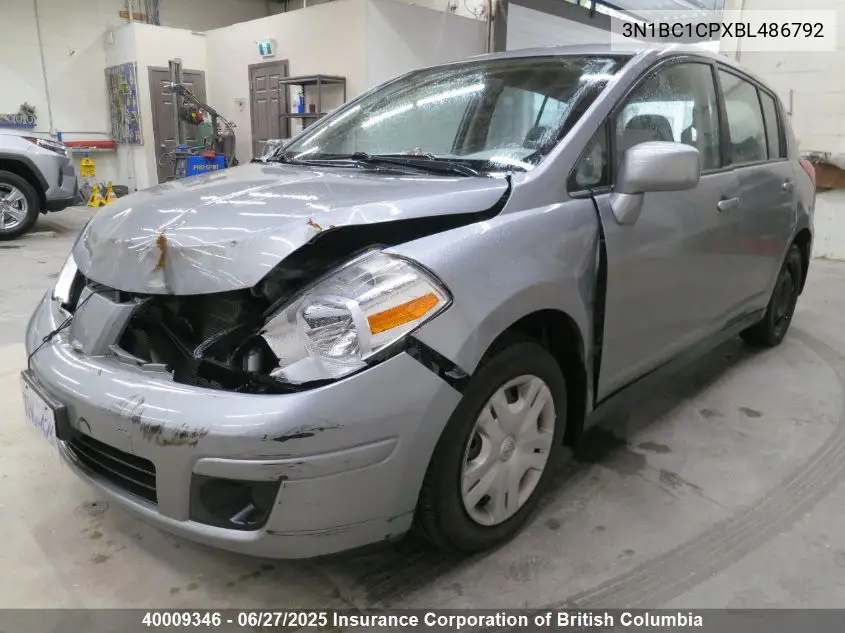 2011 Nissan Versa VIN: 3N1BC1CPXBL486792 Lot: 40009346