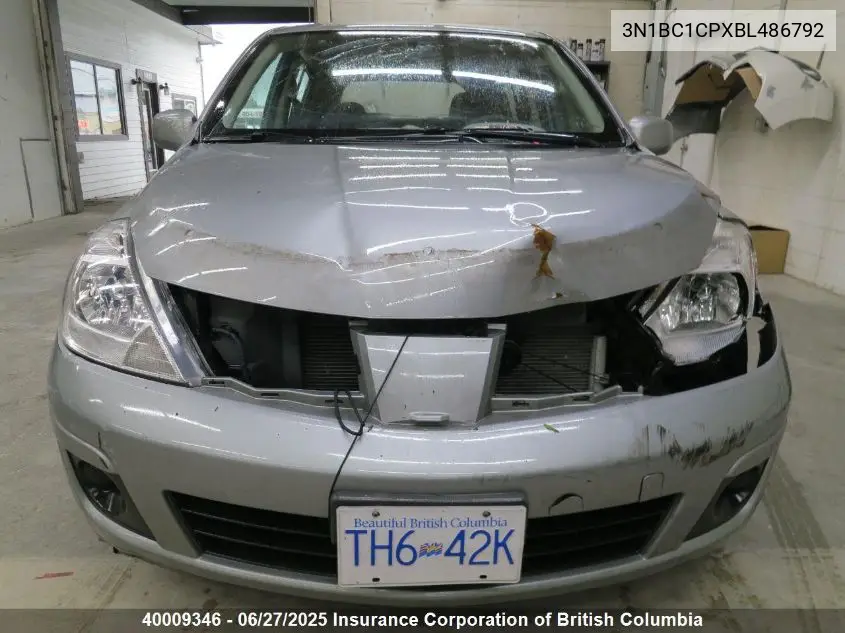 2011 Nissan Versa VIN: 3N1BC1CPXBL486792 Lot: 40009346